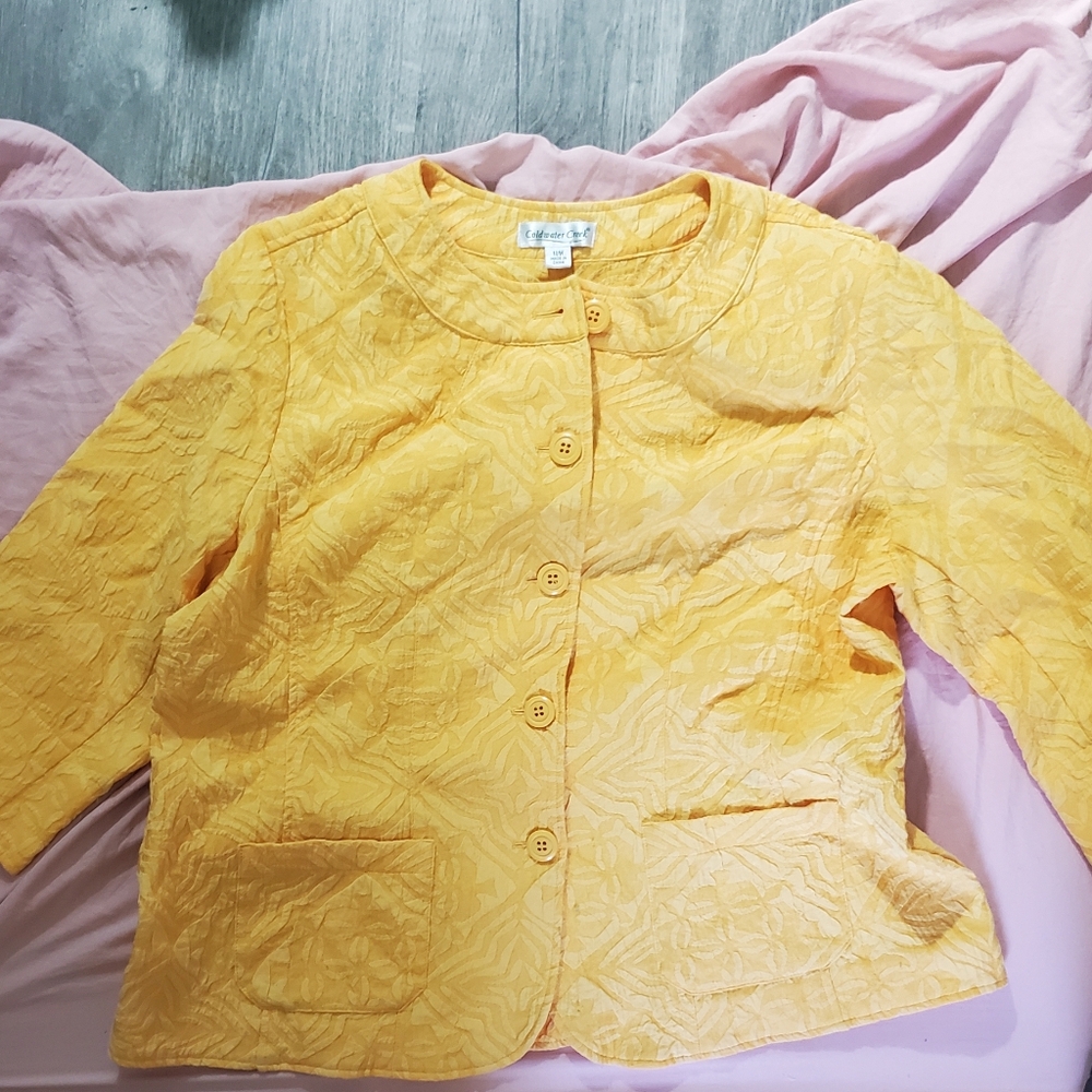 Yellow Coldwater creek button up